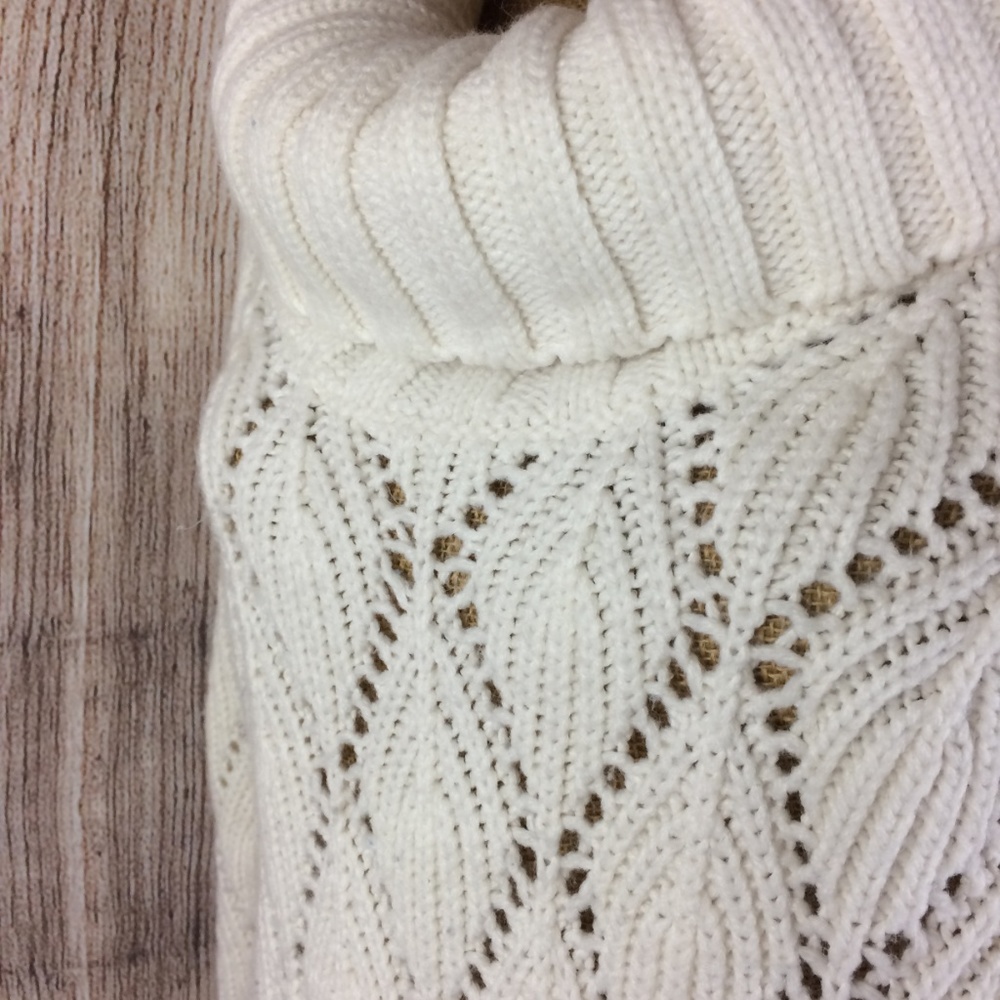 *SOLD* A.N.A. Off White Cowl Neck Knit Sweater Sz L - Picture 4 of 7